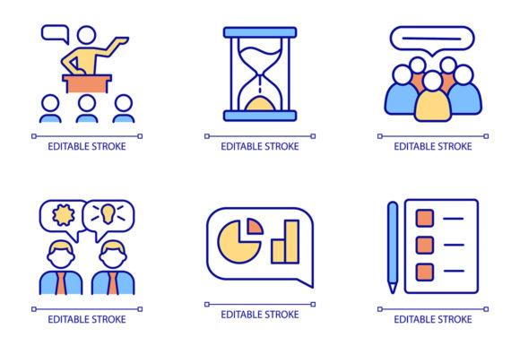 Business Communication RGB Color Icons