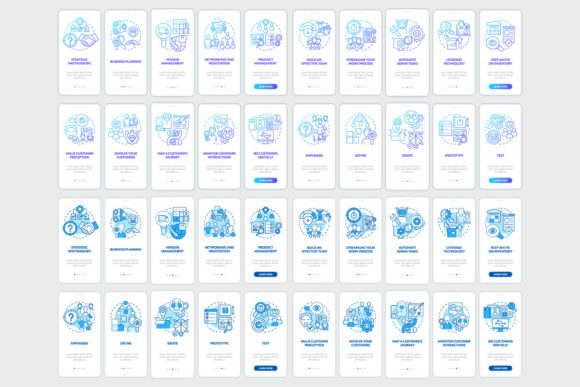 Business Development Mobile App Screens Graphics