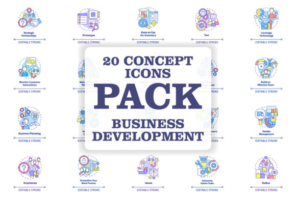 Business Development Trends Concept Icon Graphics and Icons