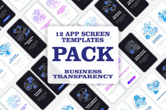 Business Transparency Mobile App Screens Graphics