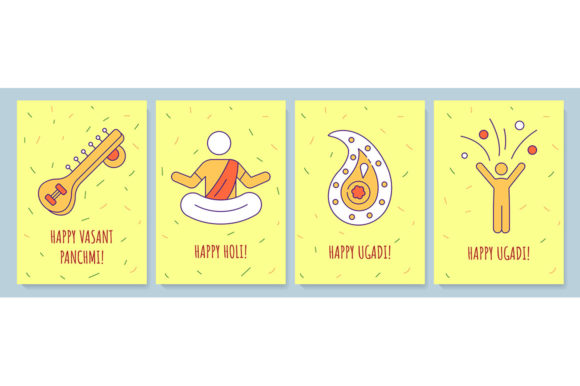 Celebrating Indian Holidays Cards Set