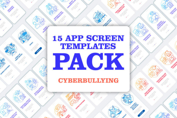 Cyberbullying Sources Mobile App Pages Graphics