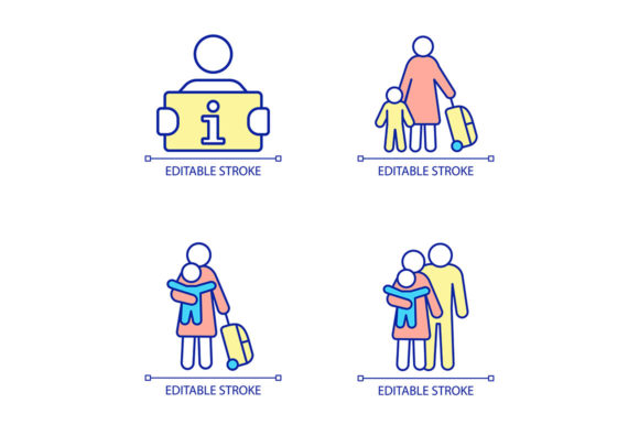 Helping Refugees RGB Color Icon Set: Graphics and Icons for Purpose-Driven Design