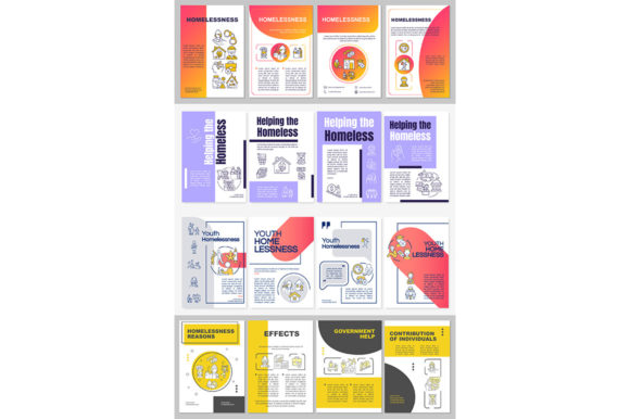 Homelessness Problem Brochure Templates: Graphic Design Asset for Branding