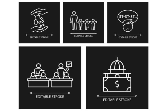 Inclusive Education Classroom Icon Set Graphics and Icons