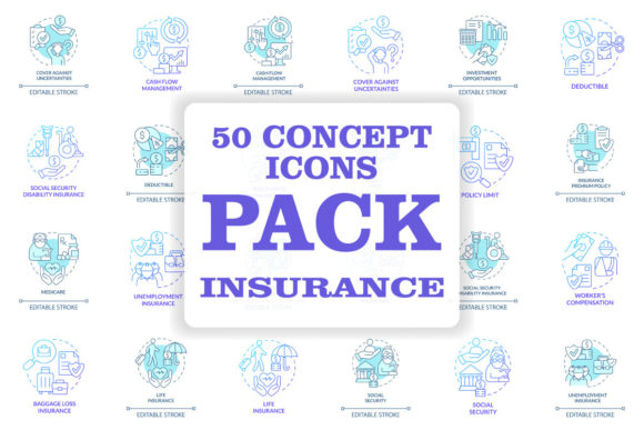 Insurance Concept Icons Bundle Review
