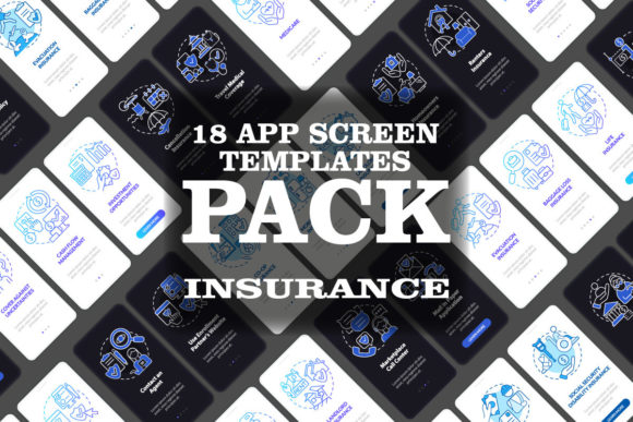 Insurance Onboarding Mobile App Screens Graphics