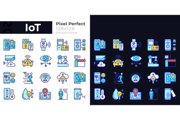 IoT Pixel Perfect Light and Dark Theme Graphics