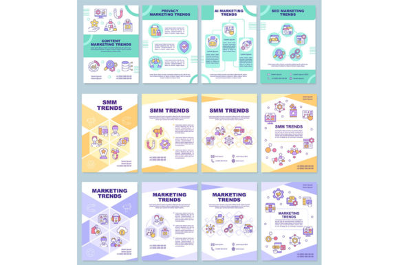 Marketing Trends Brochure Template Set: Graphic Templates for Modern Design