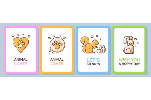 Pet Lovers Community Greeting Card Set: Graphics for Creative Sellers