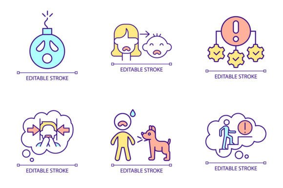 Phobia RGB Color Icon Set: Graphics and Icons for Creative Design