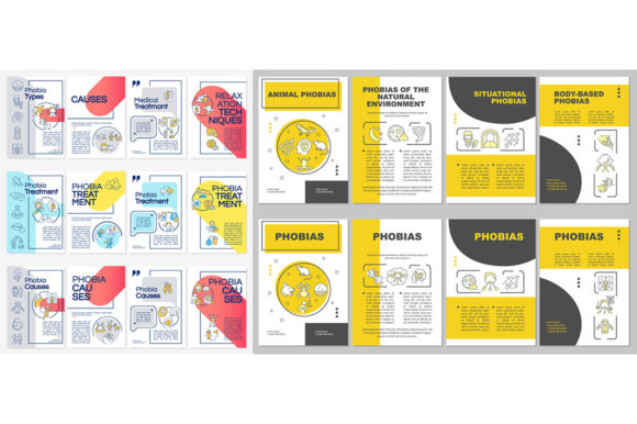 Phobias Brochure Template Set: Graphics for Editorial and Web Design