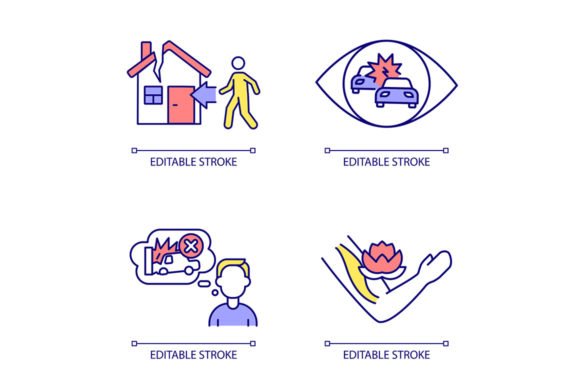 PTSD Complex RGB Color Icon Set: Graphics and Icons for Real Publishing