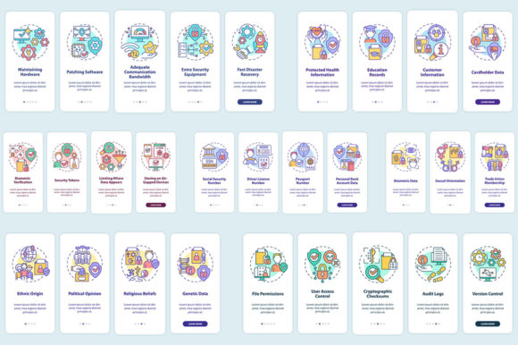 Sensitive Information Mobile App Screens Graphics