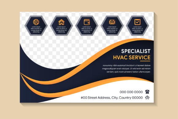 Specialist HVAC Service Horizontal Flyer: Graphics and Print Templates