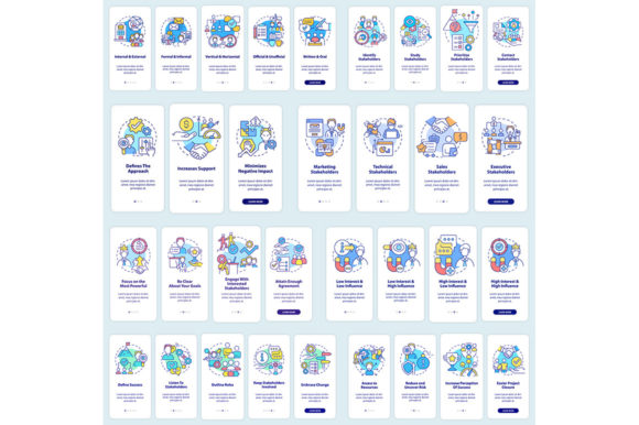Stakeholder Management App Screen Set