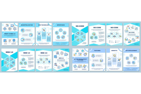 Web 3 0 Brochure Template Set: Graphics for Modern Design